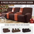 thumbnail image 2 of SUSUZI Recliner Sofa Slipcovers for 3 Seater Couch, Stretch Solid Jacquard Sofa Couch Covers, 2 of 7