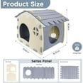 thumbnail image 6 of Cat Beds for Indoor Cats, Cat Bed Cave for Multiple & Large Cats Up to 22 Lbs, Scratch Resistant Peekaboo Cat Caves with Ball Hanging, Grey, 6 of 7