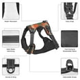 thumbnail image 5 of ZNDUO Orange Plaid Texture Pattern Dog Harness, Adjustable Reflective Pet Harness with Dog Leash, 5 of 8