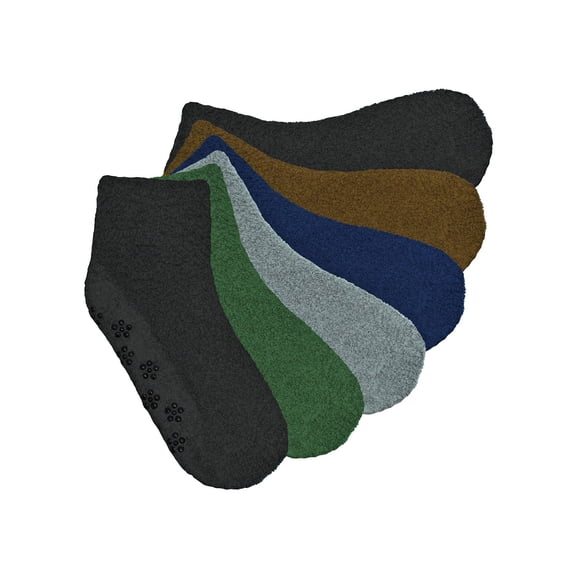 Dark Colors Non Skid 6 Pack Non Slip Fuzzy Socks For Women