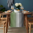 thumbnail image 2 of Sage Green Gray Ombre Table Runner - 60 Inch Long, Kitchen Dining Table Runner Dresser Scarves, Vintage Country Wooden Farmhouse Decor for Coffee Tables Wedding Party Banquet, 2 of 8