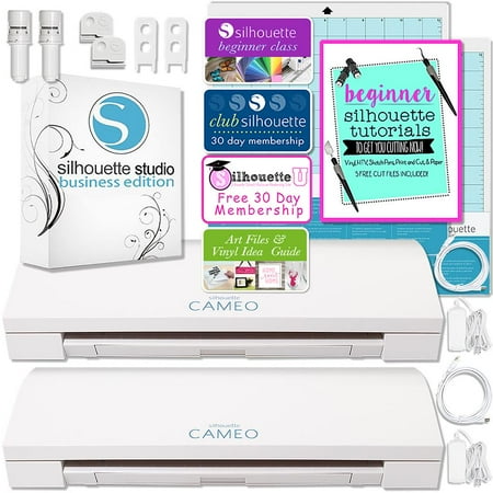 Business Machines - Silhouette Cameo 3 Bluetooth Business Bundle with TWO Cameo Machines and Silhouette Business Software