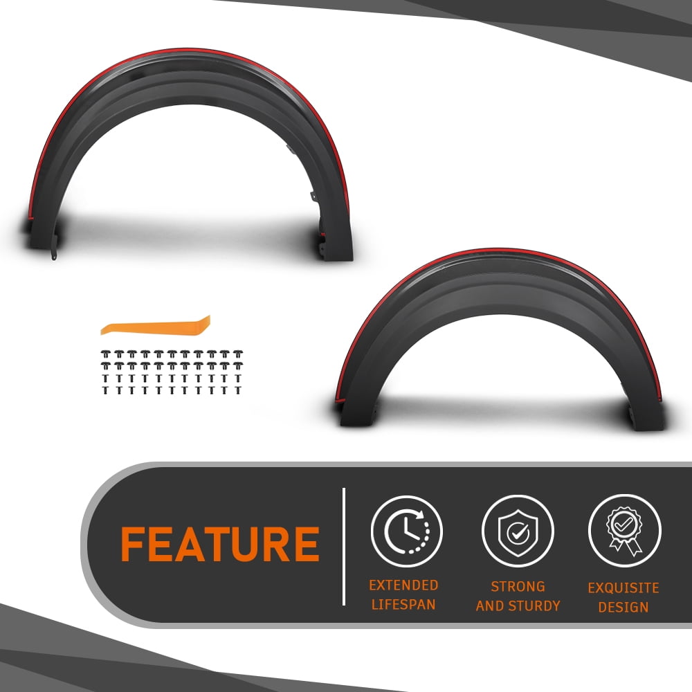 CROSSDESIGN Fender Flares Fit for Ford Maverick 2022-2025 Front and Rear Wheel Eyebrow Accessories Fender Trim 4PCS Black