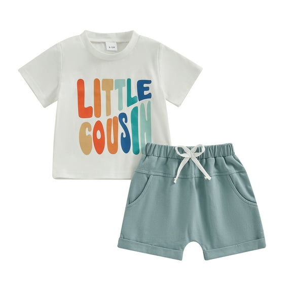 Bagilaanoe 2pcs Toddler Baby Boy Shorts Set Short Sleeve Letter Print T Shirt Tops Shorts 6M 12M 18M 24M 3T Kids Casual Summer Clothes