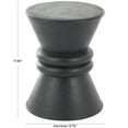 thumbnail image 3 of DecMode 14" x 18" Black Wood Handmade Carved Hourglass Geometric Accent Table with 3D Ring Center, 1-Piece, 3 of 9