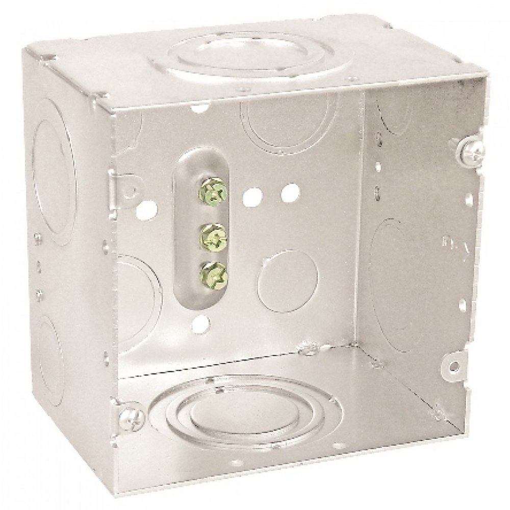 2 Pcs, Zinc Plated Steel 411/16 Data Cable Junction Box, 3.3 In. Deep