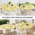 thumbnail image 7 of Yellow Lemon Fruit Slices White Pattern Round Fitted Tablecloth with Elastic Edge,Dining Table Cover Waterproof,Outdoor Round Tablecloth for Camping,Dining,Indoor and Outdoor, 7 of 7