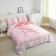 thumbnail image 2 of jejeloiu Bowtie Monogrammed A Full Size Comforter Sets,Cute Girls Bowknot Bedding Comforter Set,Silver Diamond Bedding Sets For Child,Microfiber Room Decorative Reversible,3-Piece, 2 of 7