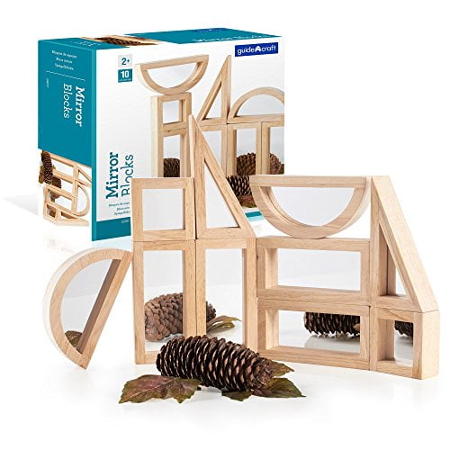 Guidecraft Ensemble de Blocs Miroir - 10 Pcs. Jouets Éducatifs et d'Apprentissage pour Enfants, Blocs Empilables