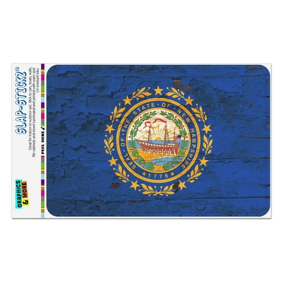 Rustic New Hampshire State Flag Distressed USA Home Business Office Sign