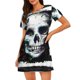 thumbnail image 1 of Easygdp Watercolor Skull Camisón de manga corta para mujer, informal, estampado, 1 of 6