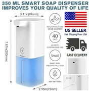 [VinJoyce] 350ML Automatic Foaming Soap Dispenser (No Battery Required) with USB Rechargable Touchless Electric Soap Dispenser for Bathroom Kitchen Toilet Office Hotel