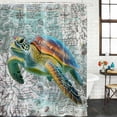 thumbnail image 3 of Coastal Turtle Waterproof Fabric Shower Curtain,Farmhouse Ocean Nautical Marine Life Waterproof Fabric Shower Curtain for Bathroom Curtains Bathtubs Hotel Shower Curtains with 12 Hooks Standard 66x72, 3 of 8