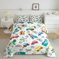 thumbnail image 2 of Manfei Truck Plane 3 Pieces Queen Comforter Set,Cartoon Car Bedding Sets,Transportation Theme Bedding Comforter Set,Breathable Kawaii Room Decorative,Reversible, 2 of 8