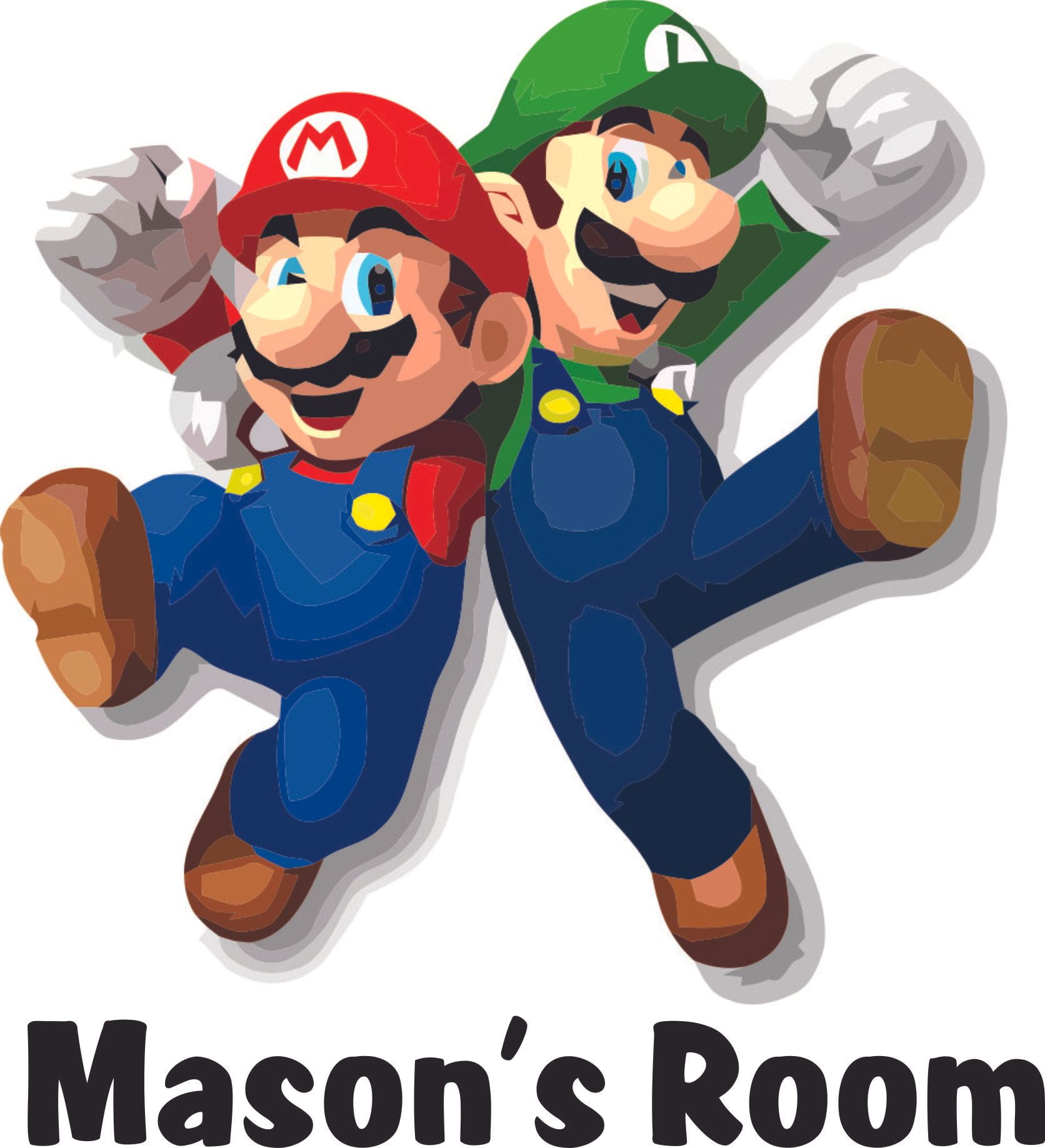 Personalised Any Name Super Mario Wall Decal 3D Art Sticker Vinyl Room Bedroom 1 