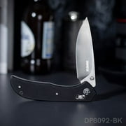 Dispatch 4.7" Folding Pocket Knife 8CR Stone Washed Blade G10 Handle X-Lock With Clip EDC,Black