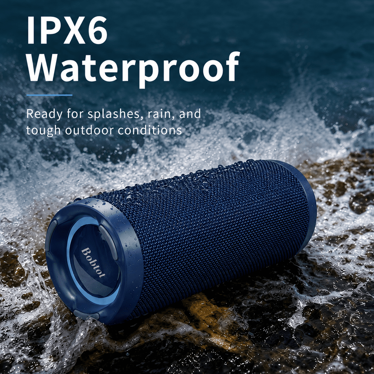 Portable Bluetooth Speaker RGB IPX6 Waterproof, 15W Loud Sound, Deep Bass, Bluetooth 5.3 Wireless Stereo Pairing 15H Playtime, for Home/Outdoor/Party/Beach, Birthday Gift (Blue)