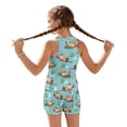 thumbnail image 2 of Psesaysky Cute Otter Floral Girls Tankini Swimsuit 2 Piece Bathing Suits for Girls Round Neck Swim Tank Top and Drawstring Bottoms for 6-15Y, 2 of 7