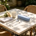 thumbnail image 4 of Stainless Steel Travel Cutlery Set Reusable Flatware With Portable Storage Case For Office Lunch Camping Blue, 4 of 6