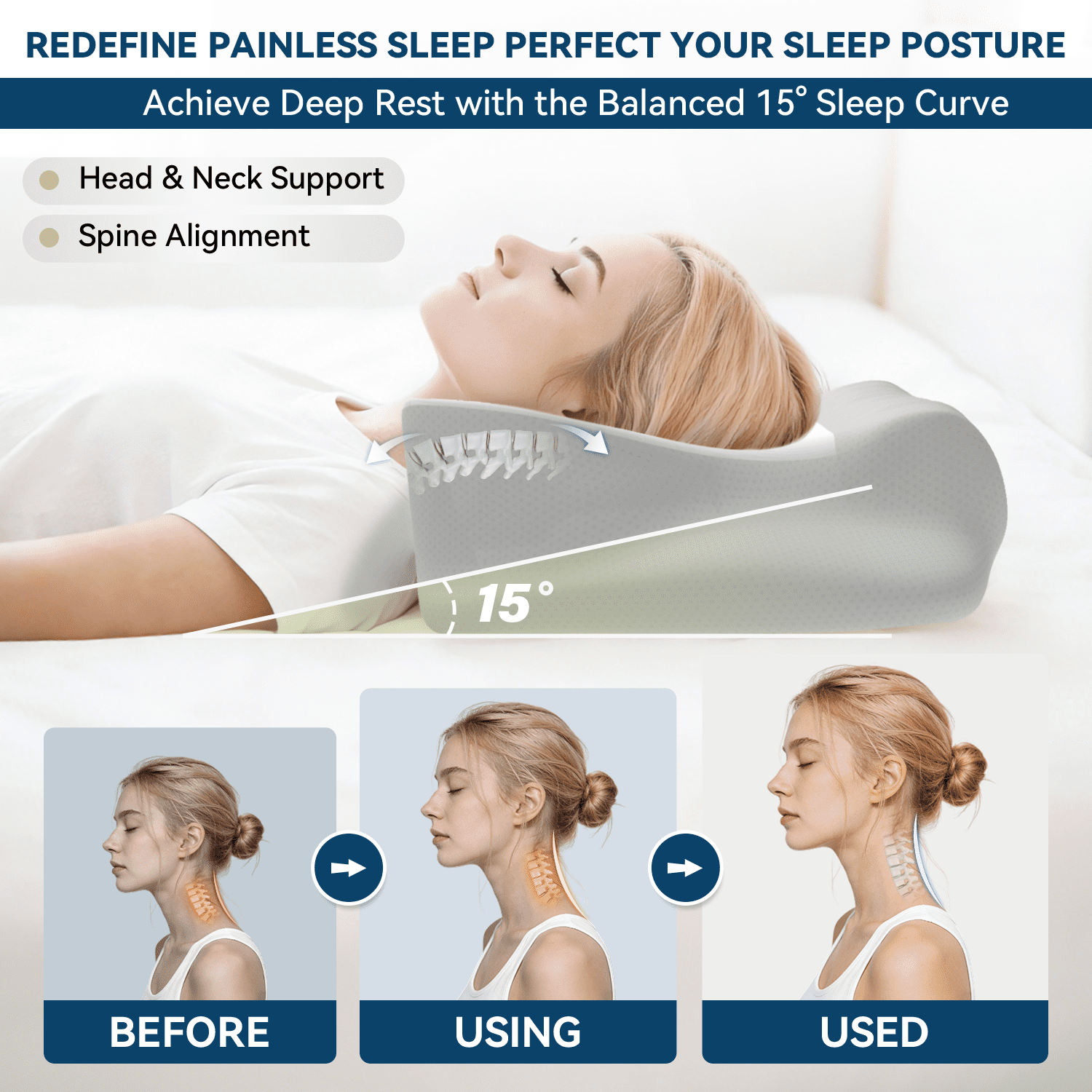 ABLEGRID Memory Foam Cervical Neck Support Pillow,Contour Cooling Gel Pillow for Neck Shoulder Pain Relief,Ergonomic Orthopedic Adjustable Deep Sleep Bed Pillow for Side,Back,Stomach Sleeper
