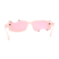 thumbnail image 2 of Avant Garde Hole Punch Cut Out Rectangle Sunglasses All Pink, 2 of 4