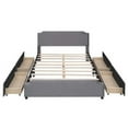 thumbnail image 3 of Queen Size Platform Bed with 4 Side Drawers,Upholstered Velvet Storage Bed Frame with Stud Trim Headboard and Footboard,Solid Wood Slats Support,No Box Spring Needed, 3 of 7