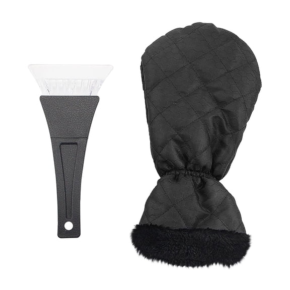 100Fens Ice Scraper Mitt for Car Windshield, Waterproof Snow Remover Scraper Glove with Thick Fleece Lining for Home Car Window Snow Remover Scratch-Free