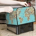 thumbnail image 7 of Balery World Travel Line Icons Map Pattern Oven Cover Kitchen Bread Machine Protector, 4 Slice Toaster Cover for Home, Anti Dust Fingerprint Coaster Cover, 7 of 7