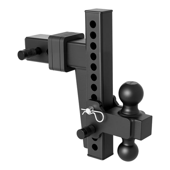 VEVOR Adjustable Trailer Hitch, Fit 2.5 Inch Receiver, Trailer Hitch Mount with 2 Inch & 2-5/16 Inch Balls, 18500 lbs GTW, 10 Inch Drop, Towing Ball Mounts for RVs, Off-Road Vehicles and Trucks,Black