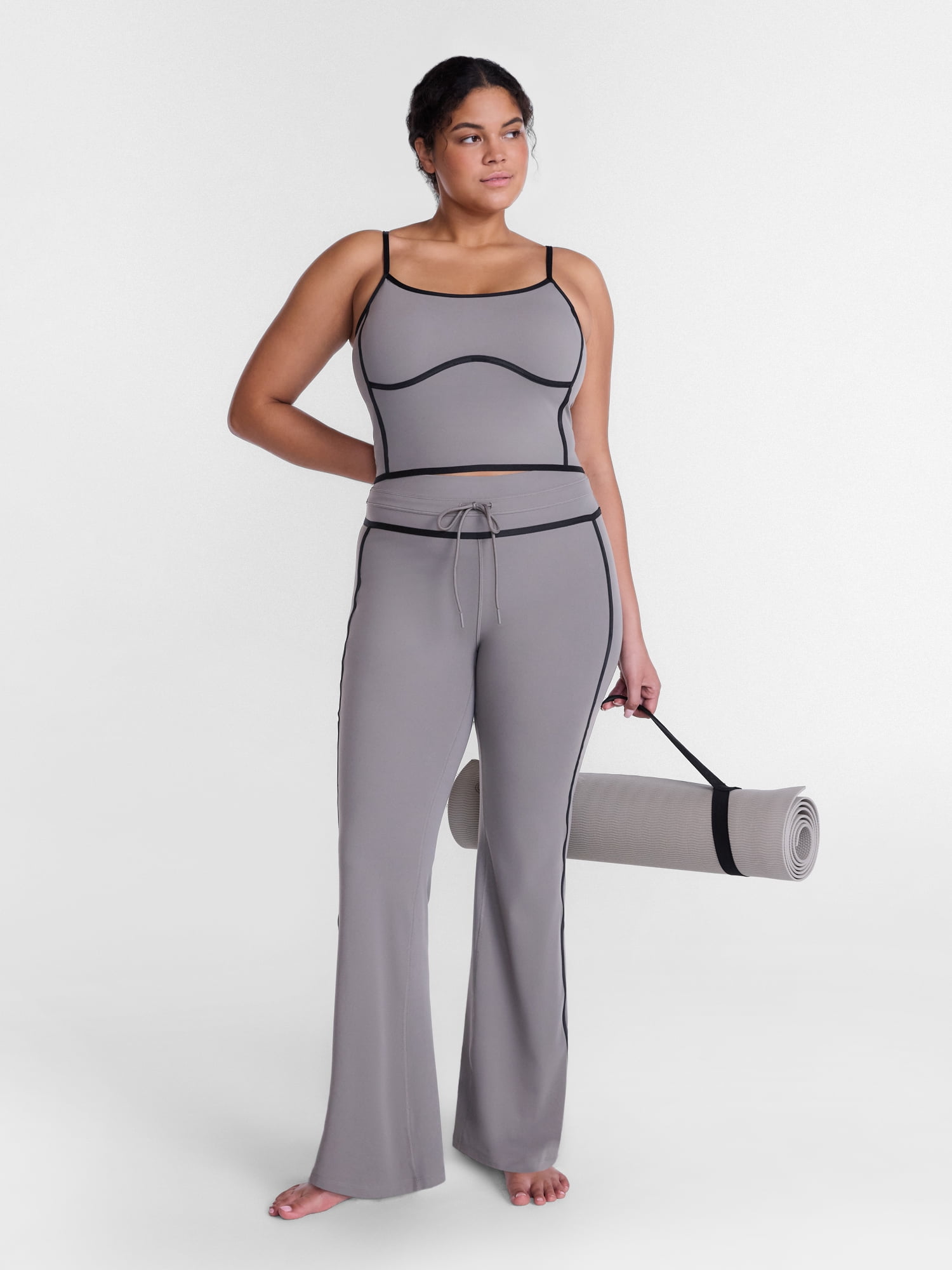 Avia Women's and Women's Plus Rib SoftSculpt Flare Pant, Sizes XS-4X