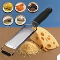 thumbnail image 3 of Stainless Steel Kitchen Cheese Grater, Plastic Cover Ergonomic Soft Blue Handle,Suitable for citrus fruits, chocolate, ginger, and hard cheese, 3 of 7