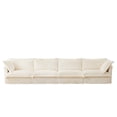thumbnail image 2 of Gewnee Deep Seat Slipcovered Oversize 4 Seater Sectional Sofa Couch with Removable Cover,Comfy Cream Corduroy Fabric for Living Room, 2 of 15