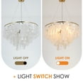 thumbnail image 4 of 24 Inch Gold Iron Seashell Chandelier - Adjustable Hanging Light for Dining Room Living Room with 6 E14 Bases (Bulbs Excluded)，43.3" Height & 54" Chain, 4 of 10