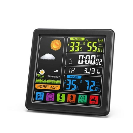 

MINM Weather Stations Wireless Indoor Outdoor Thermometer Color Display Digital Thermometer with Alarm Clock Home Weather Station with Multiple Sensors Forecast Station with Adjustable Backlight