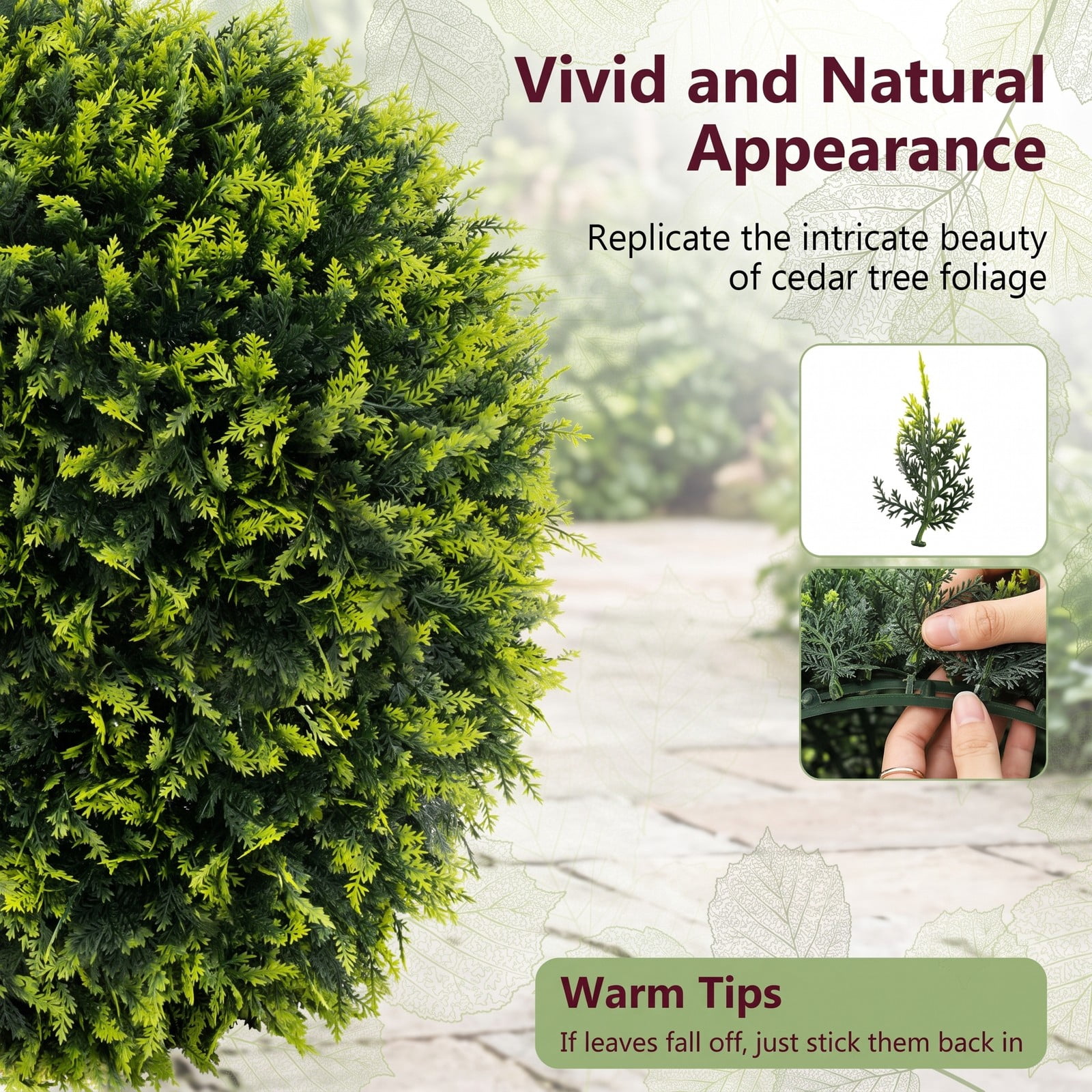 ALPULON 2 Pieces 22 Inch Faux Boxwood Topiary Balls, Indoor Outdoor Artificial Decorative Balls for Patio Garden Front Door Balcony and Backyard, Green