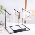 thumbnail image 4 of Simple Earring Stand, Hanging Necklace Case Metal Necklace Storage Frame Jewelry Display Rack White, 4 of 5