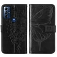 thumbnail image 3 of SaniMore Case for Motorola Moto G Play 2023 (6.5"), PU Leather Skin with Luxury Embossed Butterfly [Wrist Strap & Card Slots & Flip Kickstand] Full-body Shockproof Business Wallet Cover, Black, 3 of 7