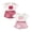 4pcs Baby Girl Summer Outfits-Red+Pink, variant on Gerichy Girls Short Sleeve Shorts Suit Fashion Cartoon Fruit Plaid Print Children 4-Piece Outfits Tops Elastic Shorts Pants Set 4PCS Dailywear Sets