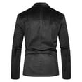 thumbnail image 4 of YLSDL Men's Velvet Blazer Jacket Slim Fit Business Suit One Button Tuxedo Party Wedding Prom Blazer Black L, 4 of 9