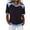 Black, variant on Blouses for Women Casual Waffle Knit Collared Tops Trendy Color Block Short Sleeve Shirts
