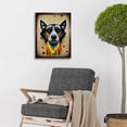 thumbnail image 2 of Graffiti Street Art Dog Mural Yellow Orange Teal Art Print Framed Poster Wall Decor 12x16 inch, 2 of 5