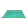 thumbnail image 2 of Ahgly Company Machine Washable Indoor Square Abstract Turquoise Blue Contemporary Area Rugs, 4' Square, 2 of 4