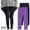 Purple-03, variant on Sentuca 2PC Girls Leggings Ankle Length Yoga Pants Cotton Footless Tights Pull-On Bottoms Uniform Pants Winter Warm Kids Clothes Size 7 Years