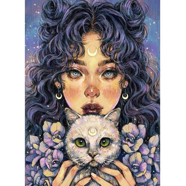 5D bricolaje completo taladro diamante pintura niña Cruz puntada mosaico arte Kit pared arte
