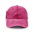 thumbnail image 5 of Baseball Cap, Washed Cotton Adjustable Sport Outdoor Sun Cap Unisex Hip hop Casual Hat Snapback Cap Rose Red, 5 of 6