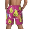 thumbnail image 3 of Kdxio Pink Green Avocado Print Men'S Swim Trunks With Compression Liner 7 Inch Inseam Quick Dry Swim Shorts, 3 of 7