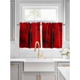 thumbnail image 2 of Half Window Curtains 24 Inches Long, Red Window Treatment Curtain Drapes, Retro Oil Painting Modern Abstract Art Aesthetics Short Curtains Tiers for Kitchen Over Sink, 27.5"x24", 2 Panels, 2 of 7