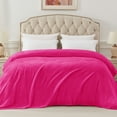 thumbnail image 4 of Exclusivo Mezcla Queen Size Flannel Fleece Velvet Plush Bed Blanket as Bedspread, Coverlet, Bed Cover (90"x90", Hot Pink), 4 of 11