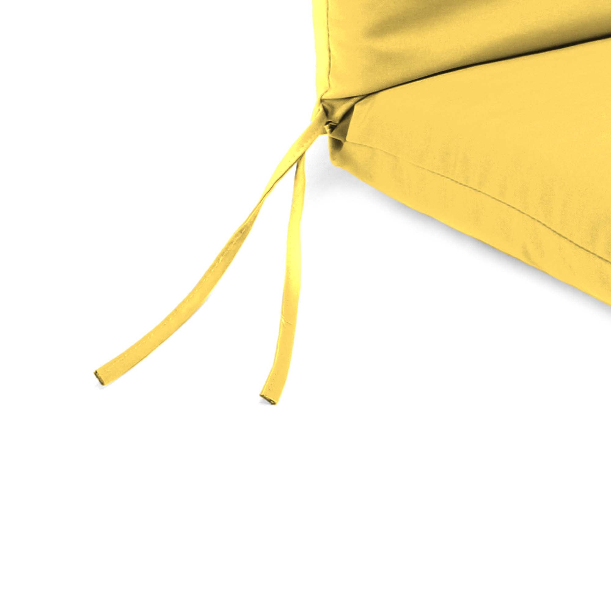 Jordan Manufacturing 44" x 21" Sunray Yellow Solid Rectangular Outdoor Chair Cushion with Ties and Hanger Loop