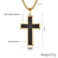 thumbnail image 4 of Simple Luxury Shining Cross 14K Yellow Gold Men Women Necklaces Pendants Chain Punk Trendy Jewelry Creativity Gift, 4 of 6